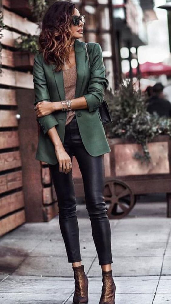 stilettos and leather pants outfit ideas