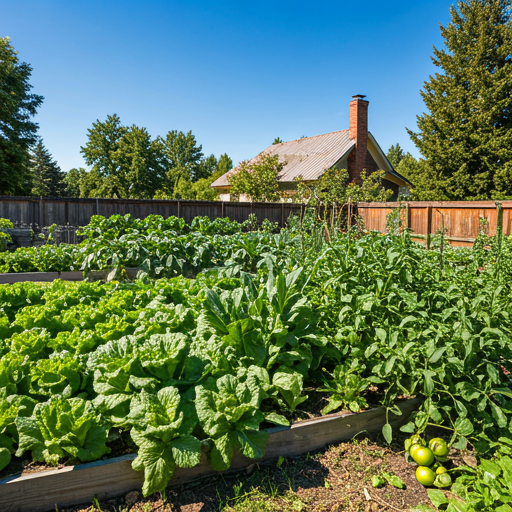 Vegetable garden in the backyard.