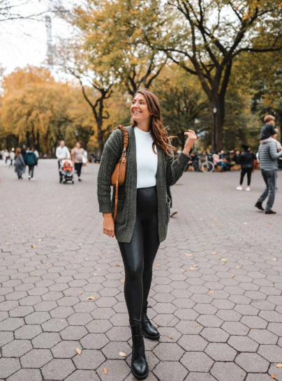 Jacket and blazers with black leather pants