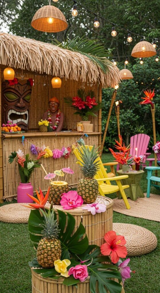 Tropical-Themed Table Setup
