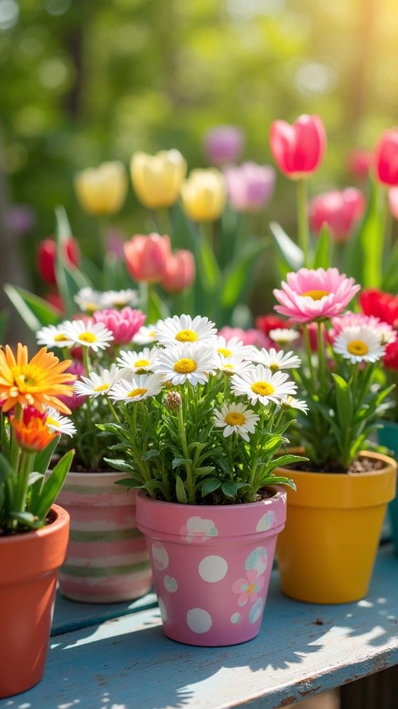Hand-Painted Flower Pots