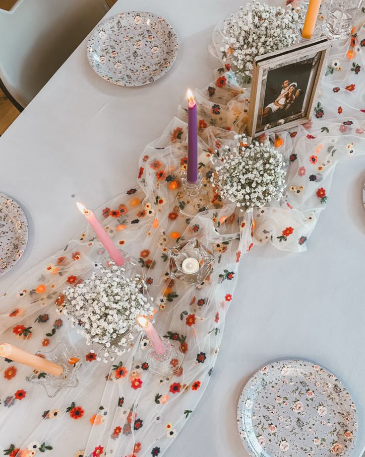 Printed Flowers Table Sheet