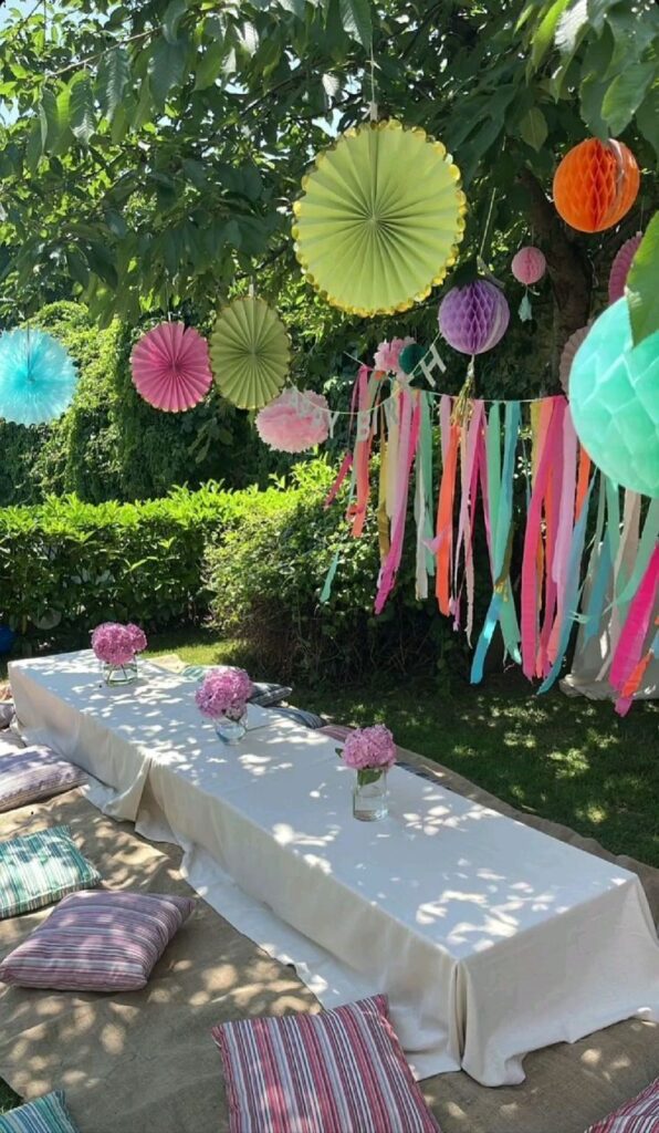 Craft Paper Decor In the Backyard