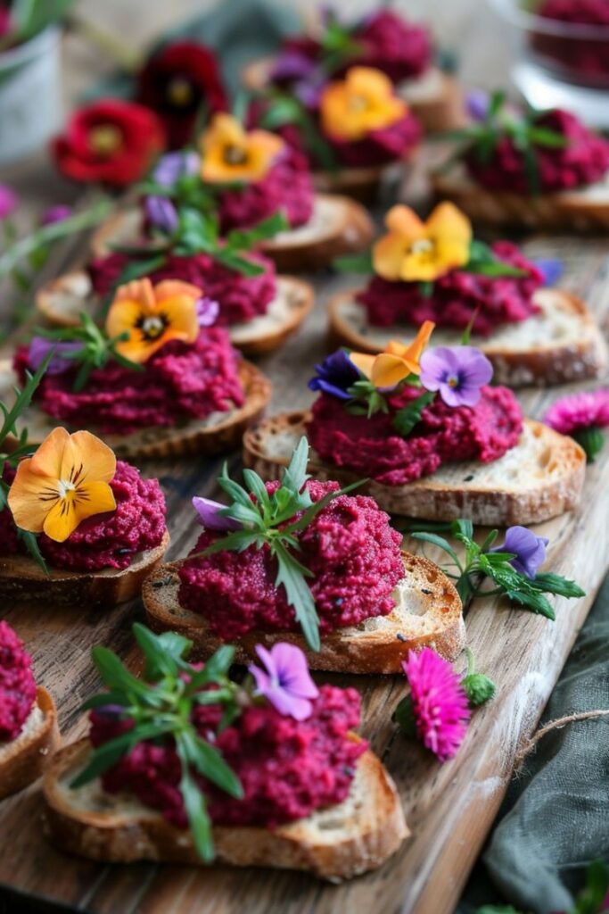 Fresh Beetroot Toast With Herbs